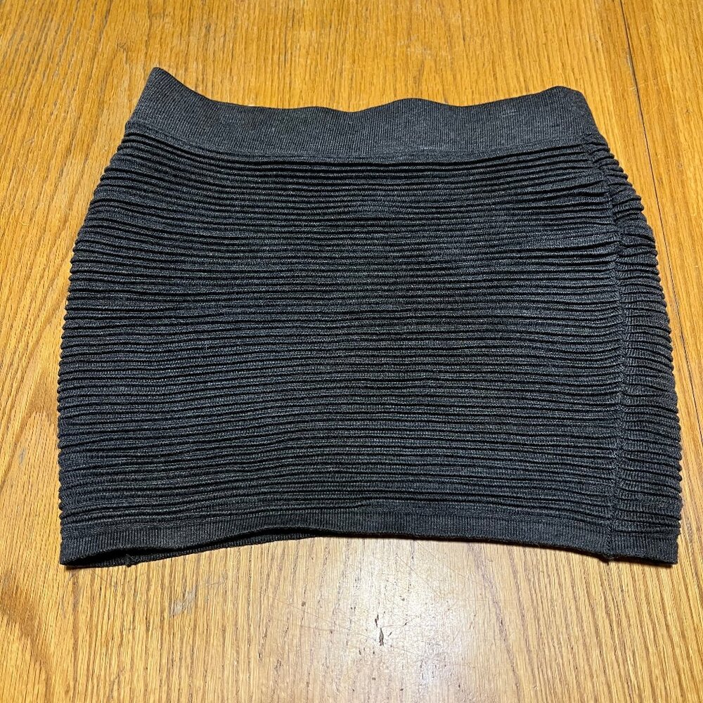 Poof Couture Charcoal Gray Ribbed Strapless Tube Top